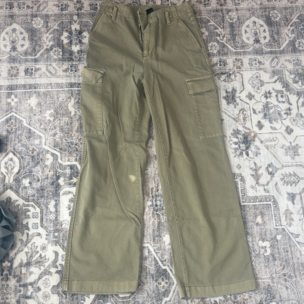 GAP Olive Green Women's Cargo Pants - Wide Leg